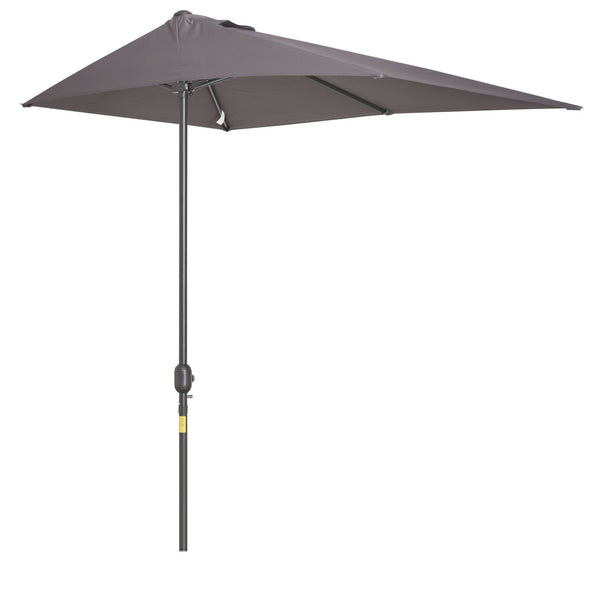 8-foot half-round parasol, grey