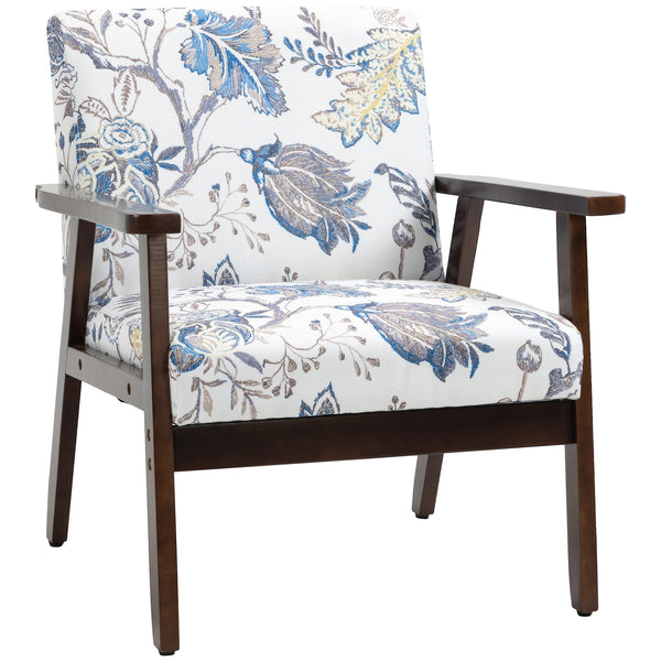 Modern accent chairs with upholstered seat, floral pattern