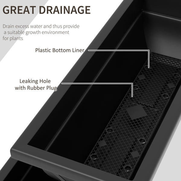 5-tier raised planter with 5 plant trays, black