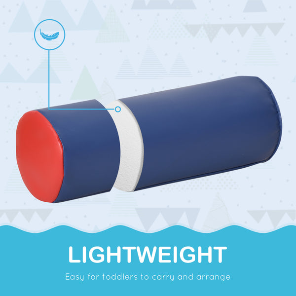 Set of 7 modular soft foam climbing blocks, multi-colored