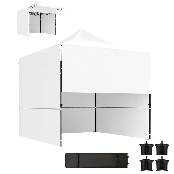 10 x 10 folding tent with awning and side walls