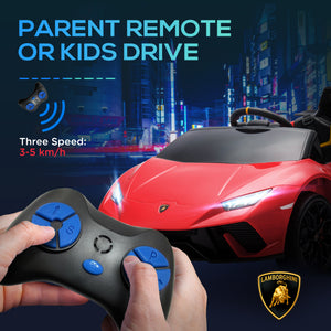 Licensed Lamborghini Huracan 12V with remote control, red