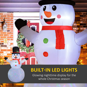 12ft Christmas Inflatable Snowman with Colorful Rotating LED Light