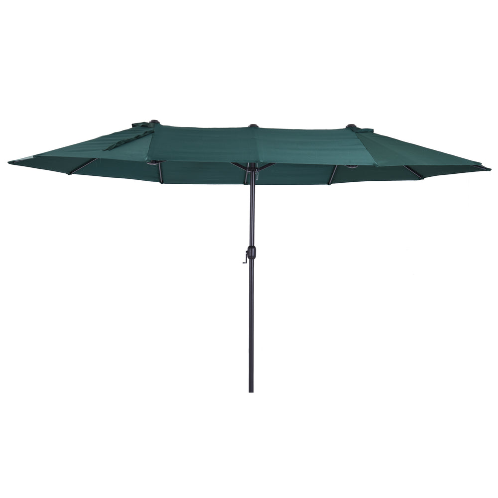 15-foot double-sided parasol, dark green