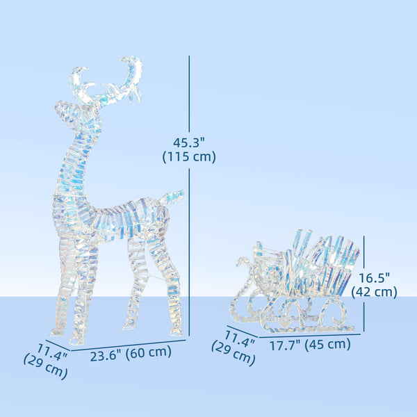 Illuminated Christmas reindeer with sleigh