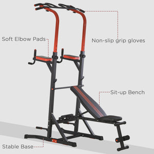 Pull-up station with ab bench
