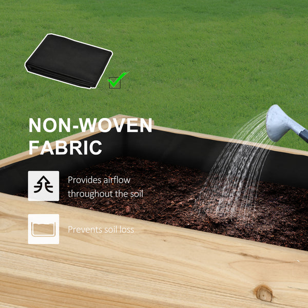 Raised Bed with Storage Shelf, Garden Patio Covering, Natural Wood