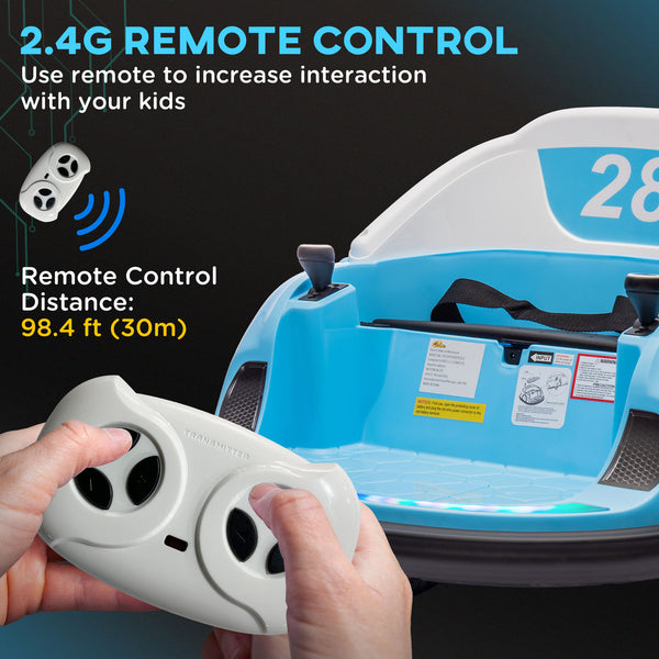 12V Bumper Car with Remote Control, Light Blue