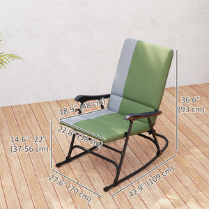 Set of 2 folding rocking chairs, green