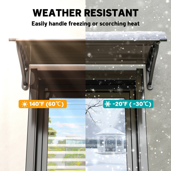 3.9 x 2.5 ft door and window awning, brown