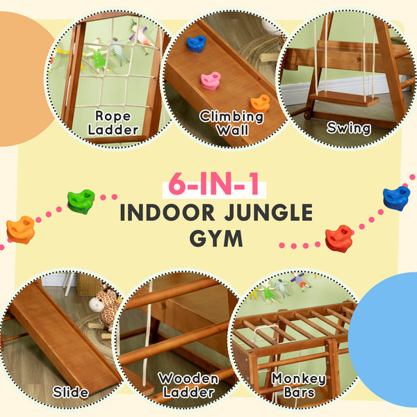 6 in 1 Kids Indoor Playground for Toddlers Ages 3-10
