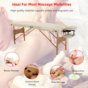Professional adjustable folding massage table – Beige