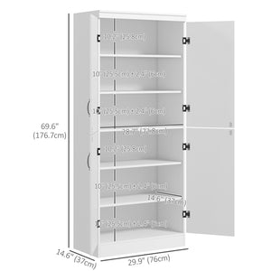 4-door storage unit with adjustable shelves, white