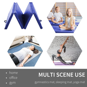 4'x6'x2'' Folding Gym Mat with Carry Handles, Blue