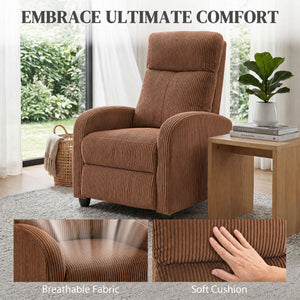 Corduroy recliner, brown
