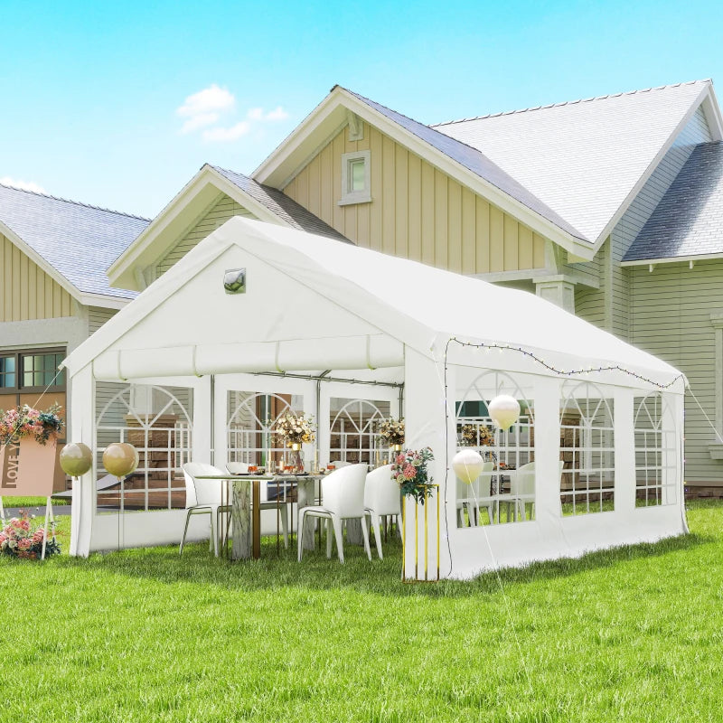 13 x 20 ft white party tent with windows