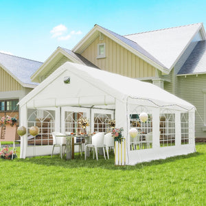 13 x 20 ft white party tent with windows