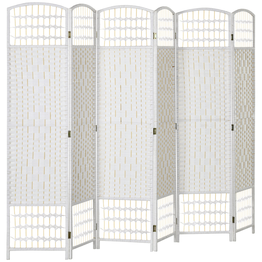 6-Panel Corrugated Fiber Folding Room Divider, White