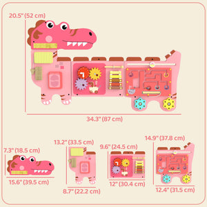 Pink Dinosaur Wall Activity Panel, 2 years and up