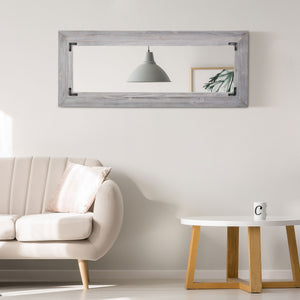 Full length mirror, wall mount and tilted floor mirror, gray