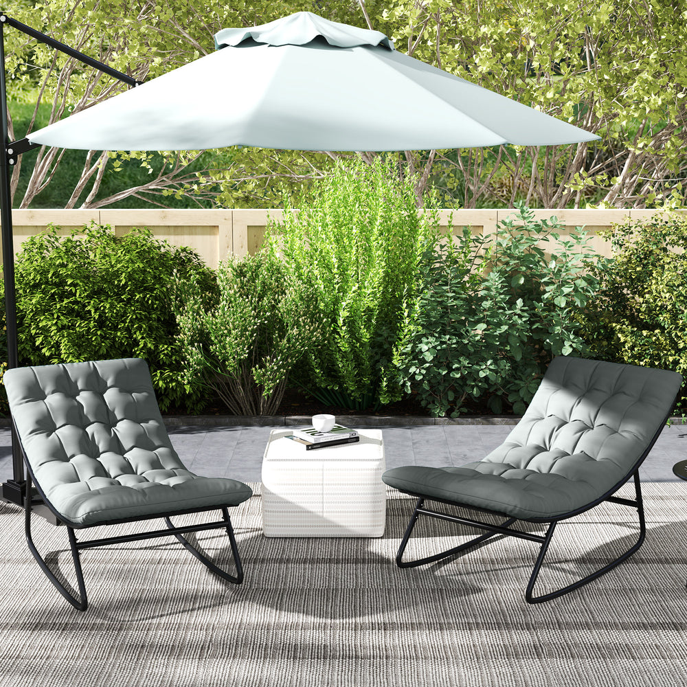 Set of 2 outdoor rocking chairs with cushions