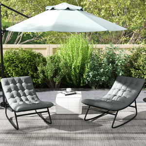 Set of 2 outdoor rocking chairs with cushions