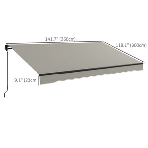 Retractable awning 11.8 x 9.8 UV resistant, light gray