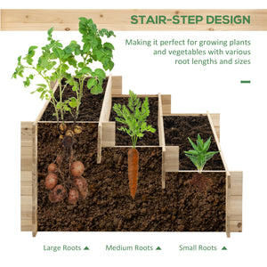 3-tier raised wooden planter