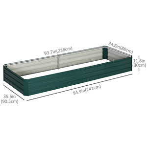 Galvanized raised planter, green