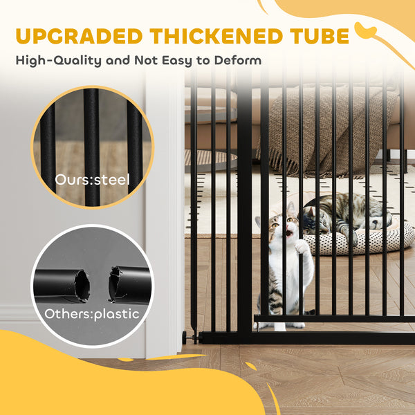 Extra-tall pet gate, black