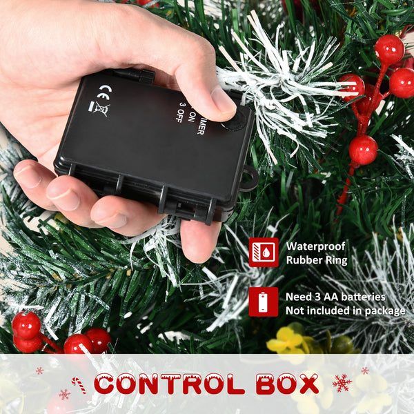 Set of 2 pre-lit 2-foot artificial Christmas trees with warm white LEDs