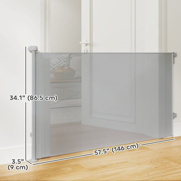 Retractable extendable barrier, grey