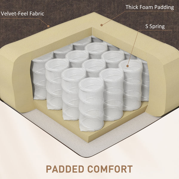 Manual Recliner Chair with Vibration Massage and Side Pockets, Brown