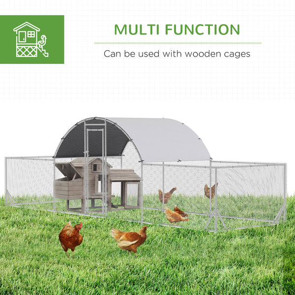 Metal Chicken Coop with Waterproof and UV-Resistant Cover