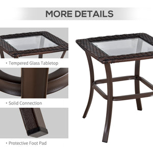 3-piece garden set in woven resin, cream white