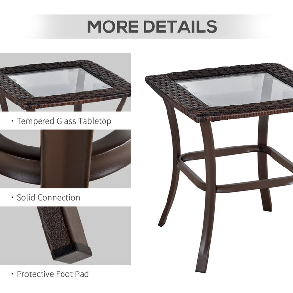 3-piece garden set in woven resin, cream white