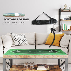6-player poker mat, green