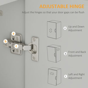 Storage unit with 4 hinged doors and adjustable shelves, white