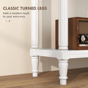 Modern Entryway Console Table with 2 Drawers, Storage Shelf, White