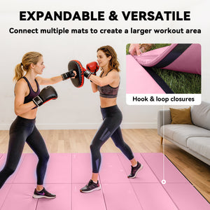 2-inch thick folding gymnastics mat with 4 panels – Pink