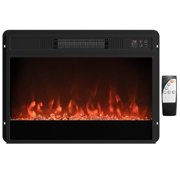 Insert de cheminée électrique de 5000 BTU de 23 pouces avec télécommande et luminosité - Noir