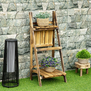 3-Tier Folding Wooden Plant Stand 