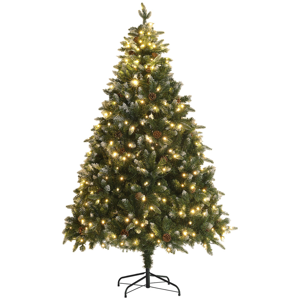 6ft Pre-Lit Artificial Christmas Tree with Two-Color LED Light, Hinged