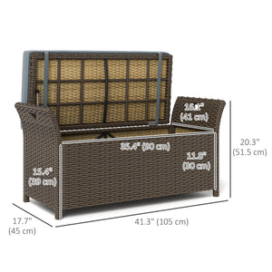 2-in-1 Outdoor Storage Bench in PE Rattan