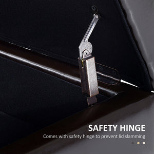 Upholstered faux leather shoe bench with storage box, brown