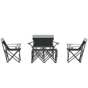 4-piece folding camping set with cup holders