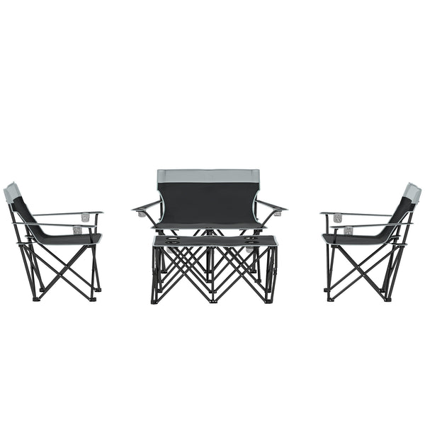4-piece folding camping set with cup holders