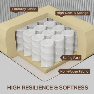 3-seater fabric sofa with spring cushion and cup holders, light grey