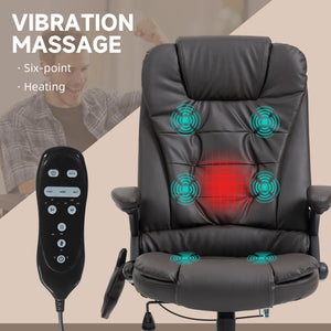 Massage and heating office chair in faux leather