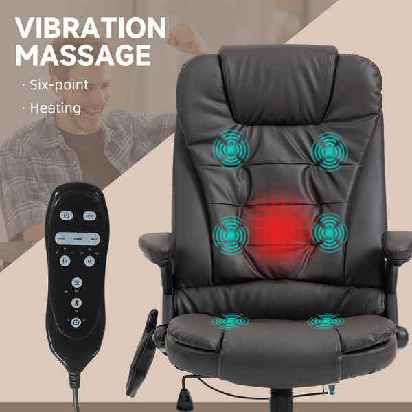 Massage and heating office chair in faux leather